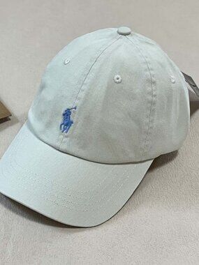 Polo by Ralph Lauren Pale Blue Cotton Polo Pony Baseball Cap